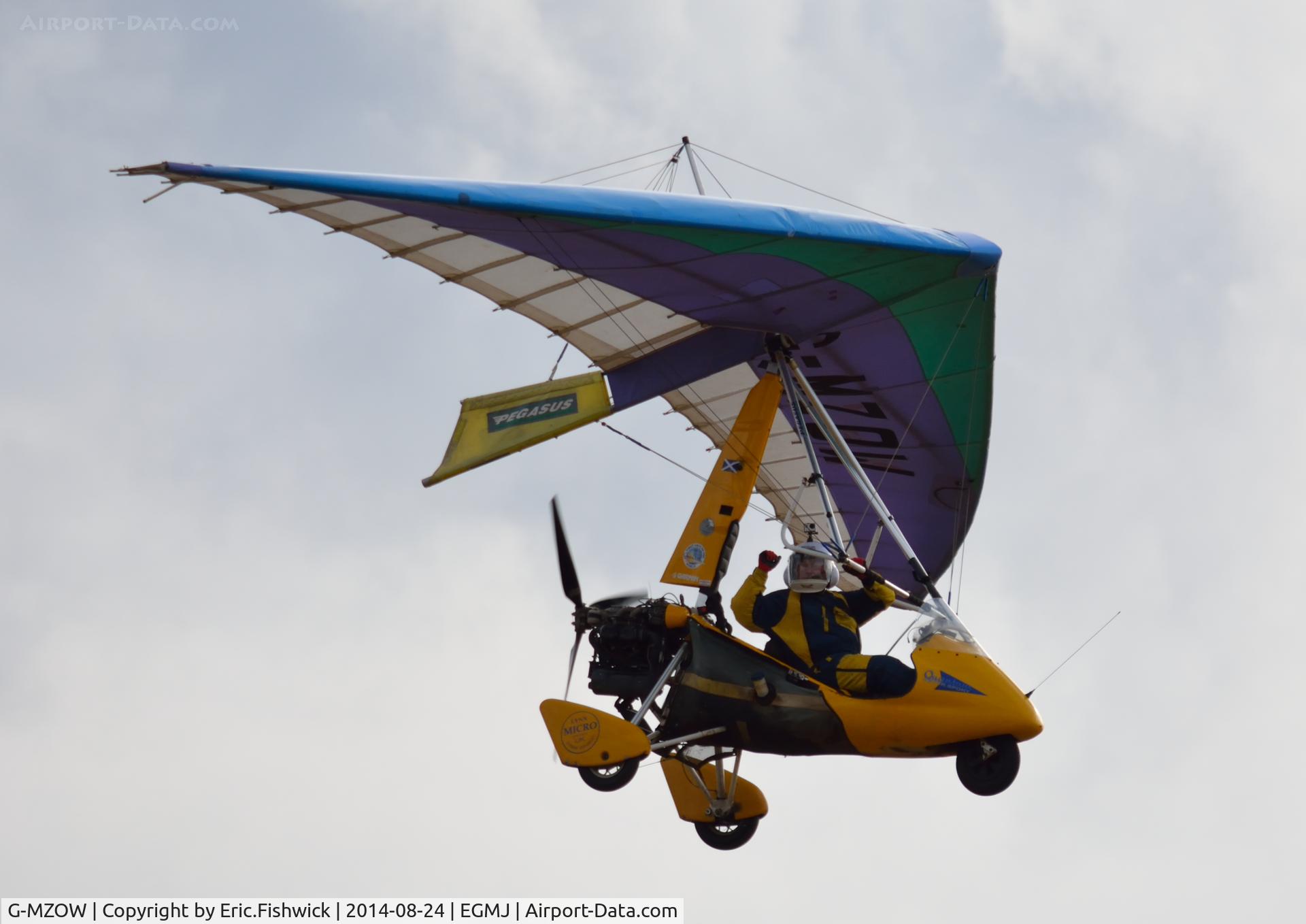 G-MZOW, 1999 Pegasus Quantum 15-912 C/N 7502, 42. G-MZOW in display mode at a superb Little Gransden Air & Car Show, Aug. 2014.