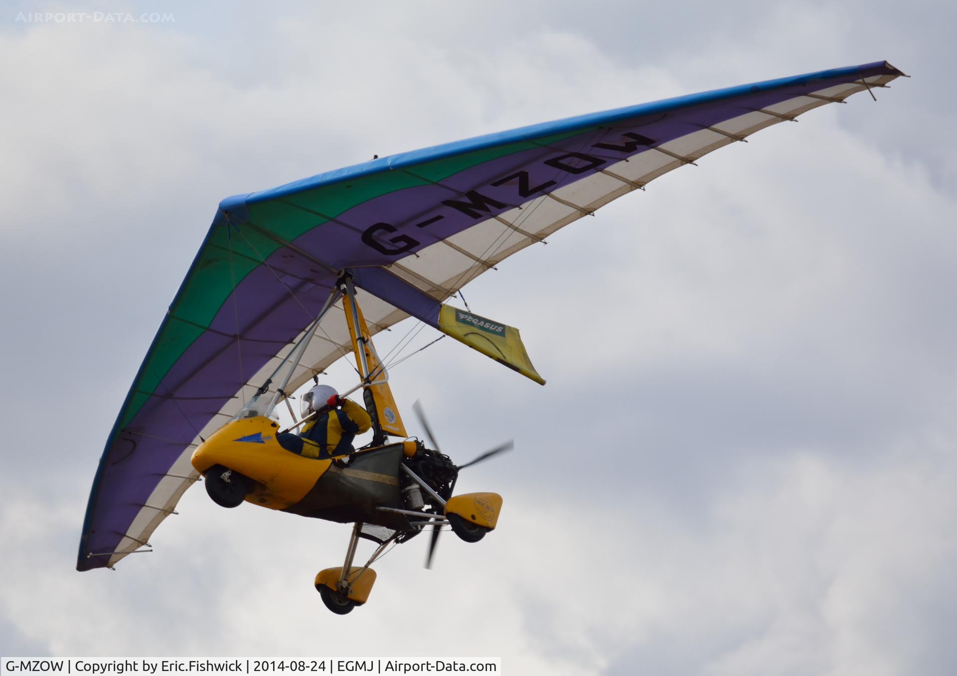 G-MZOW, 1999 Pegasus Quantum 15-912 C/N 7502, 41. G-MZOW in display mode at a superb Little Gransden Air & Car Show, Aug. 2014.