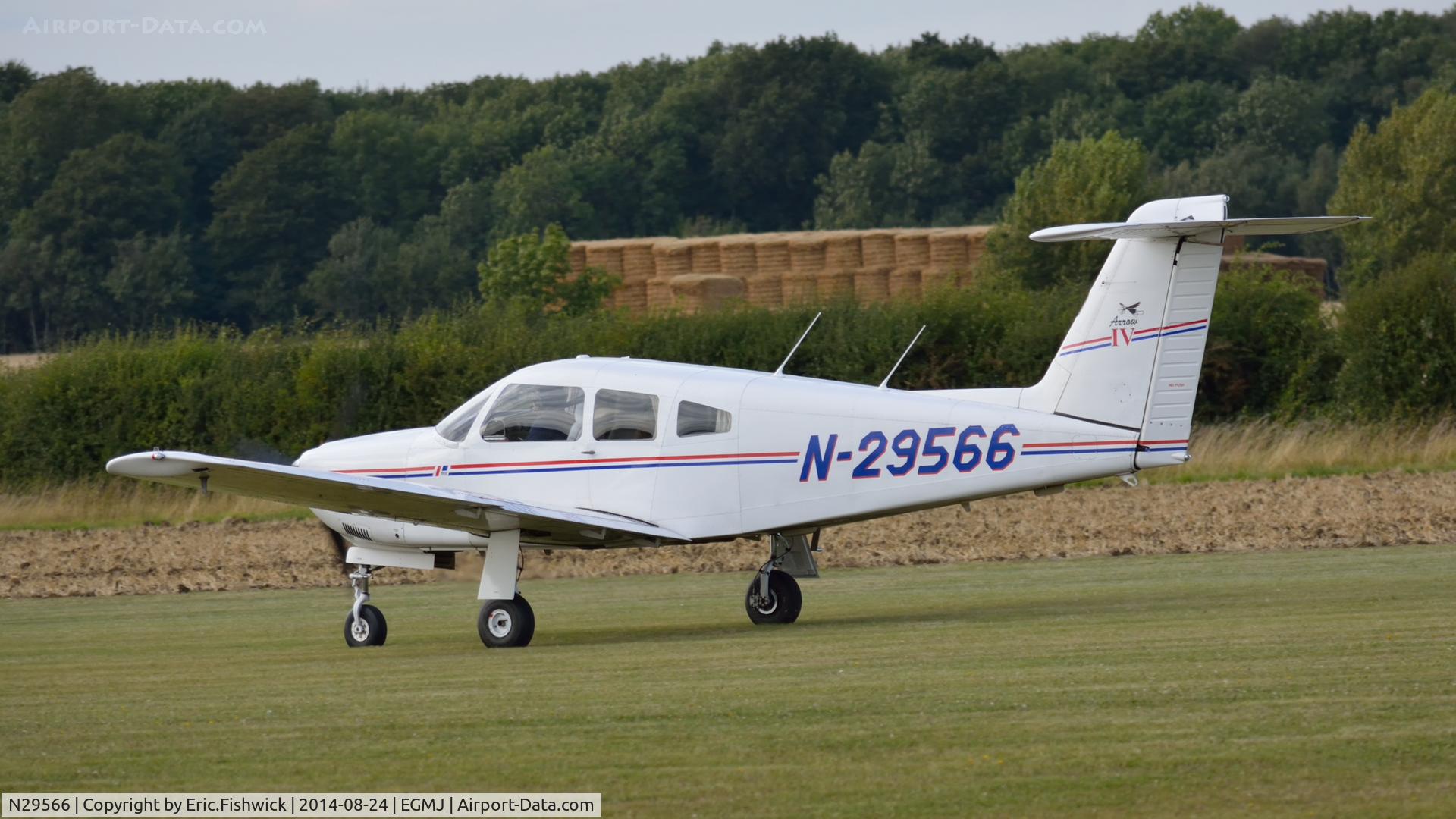 N29566, 1979 Piper PA-28RT-201 Arrow IV C/N 28R-7918146, 1. N29566 departing the superb Little Gransden Air & Car Show, Aug. 2014.