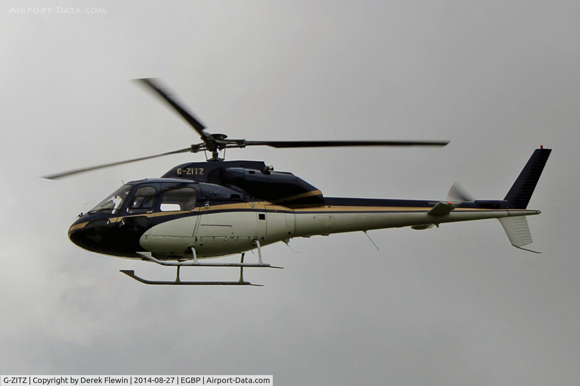 G-ZITZ, 1983 Aerospatiale AS-355F-2 Ecureuil 2 C/N 5135, Kemble based, Ecureuil II, seen returning to base following a training sortie.
