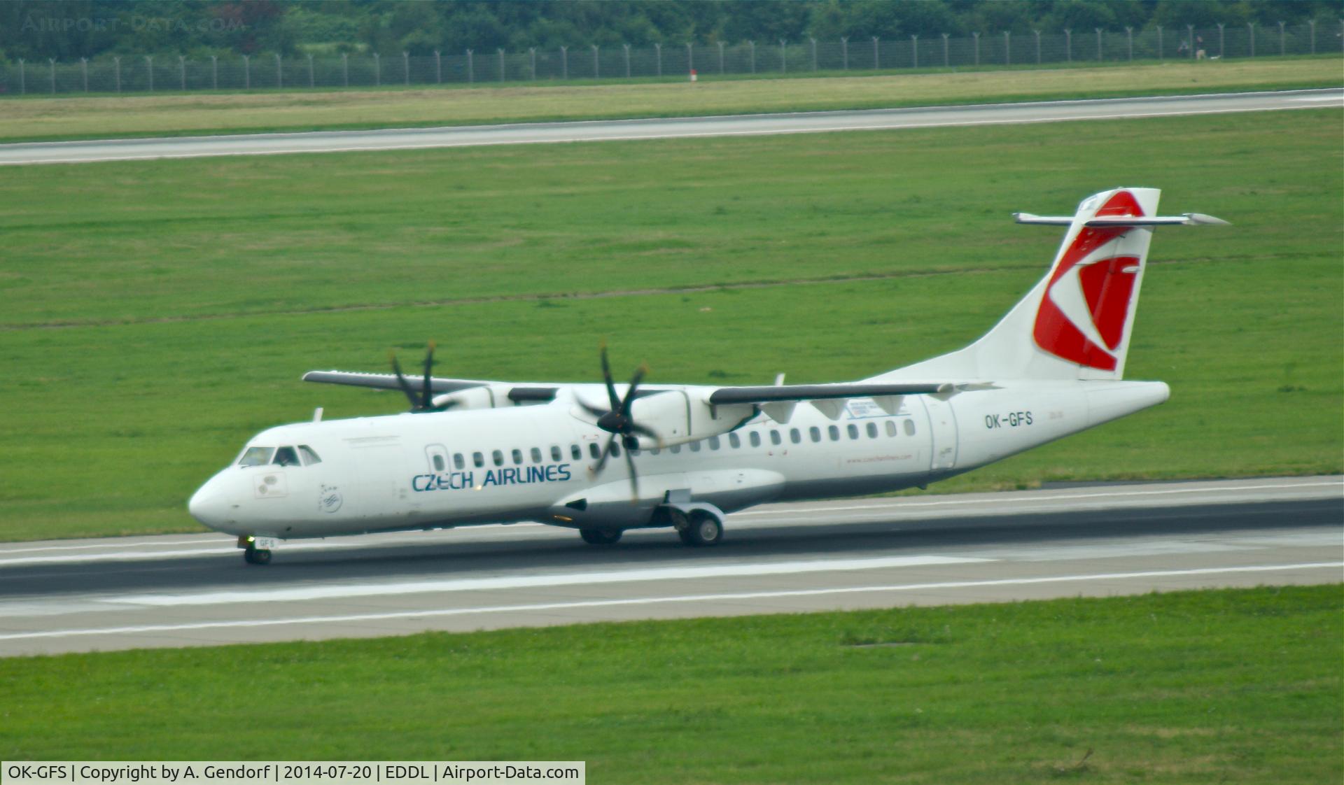 OK-GFS, 2001 ATR 72-212A C/N 679, CSA, is here on RWY 23L, shortly after landing at Düsseldorf Int'l(EDDL)