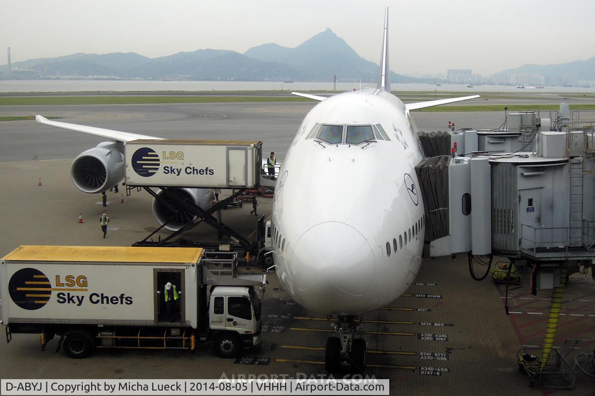 D-ABYJ, 2013 Boeing 747-830 C/N 37834, At Hong Kong