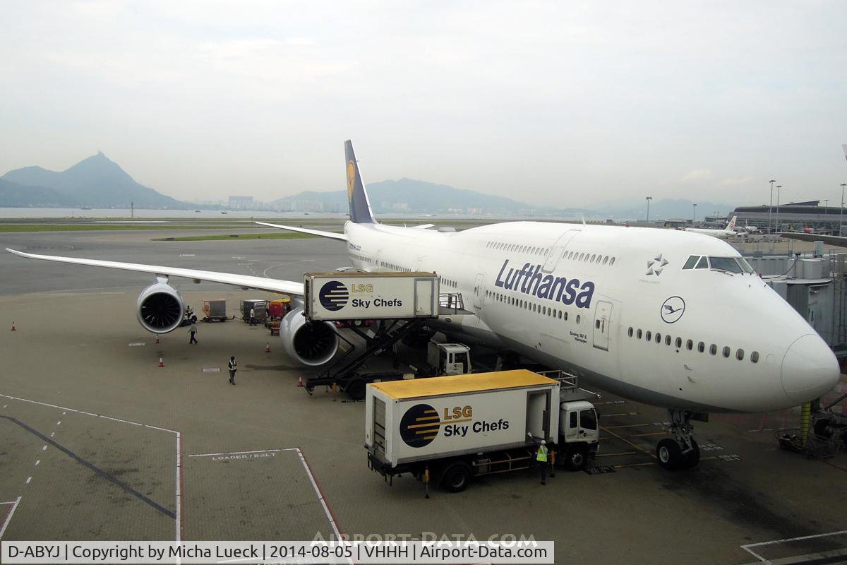 D-ABYJ, 2013 Boeing 747-830 C/N 37834, At Hong Kong