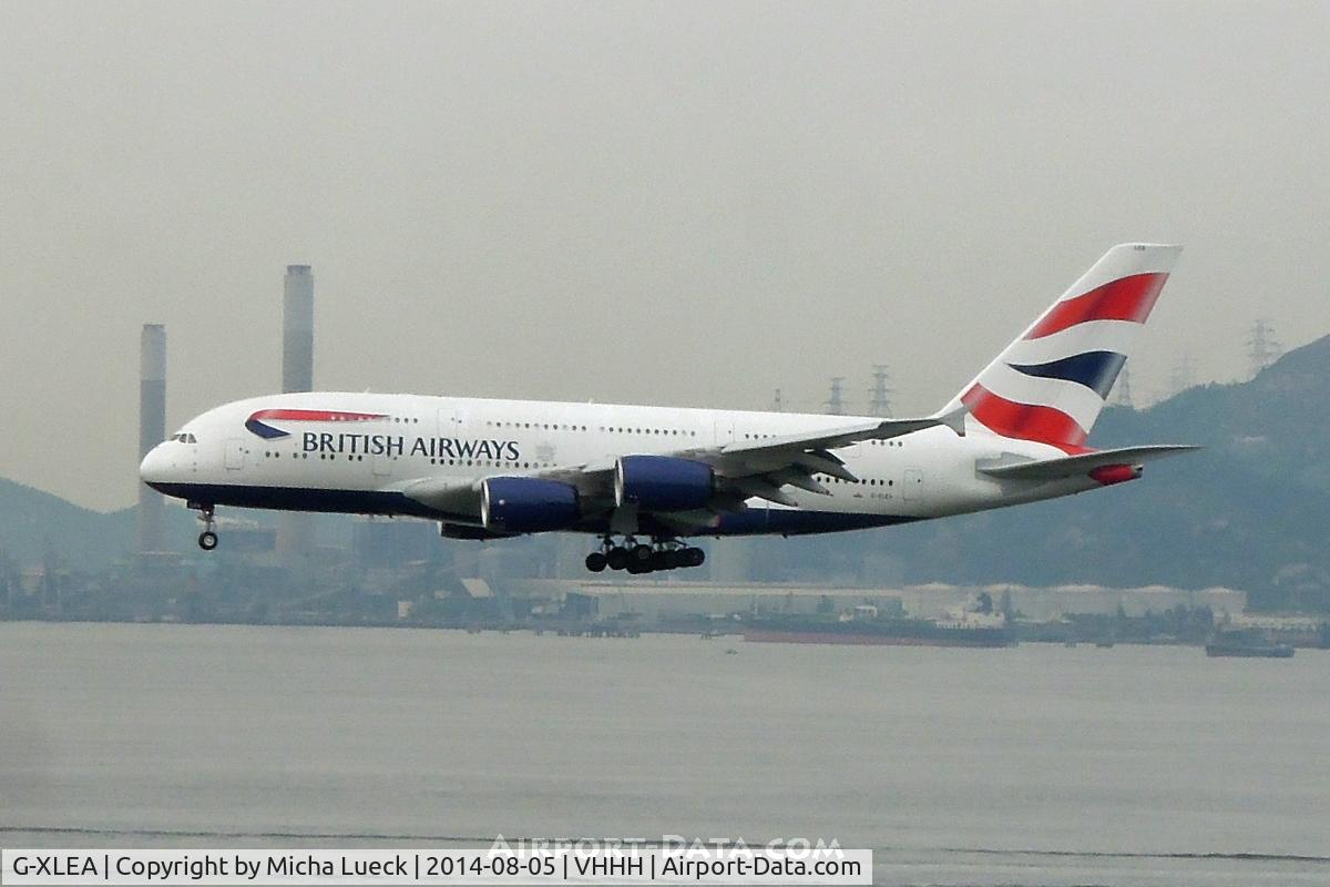 G-XLEA, 2012 Airbus A380-841 C/N 095, At Hong Kong