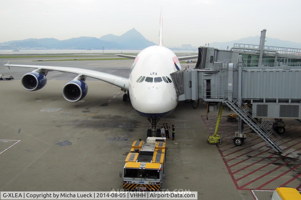 G-XLEA, 2012 Airbus A380-841 C/N 095, At Hong Kong