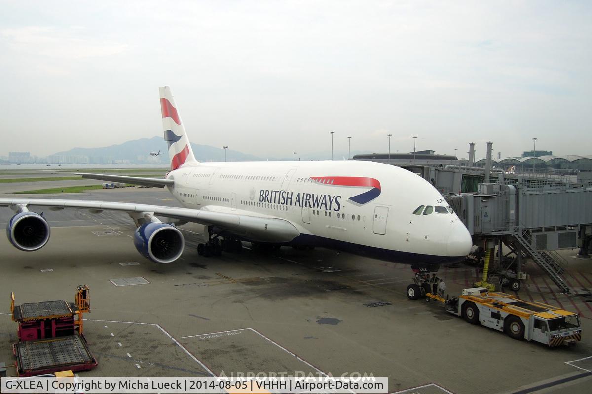 G-XLEA, 2012 Airbus A380-841 C/N 095, At Hong Kong