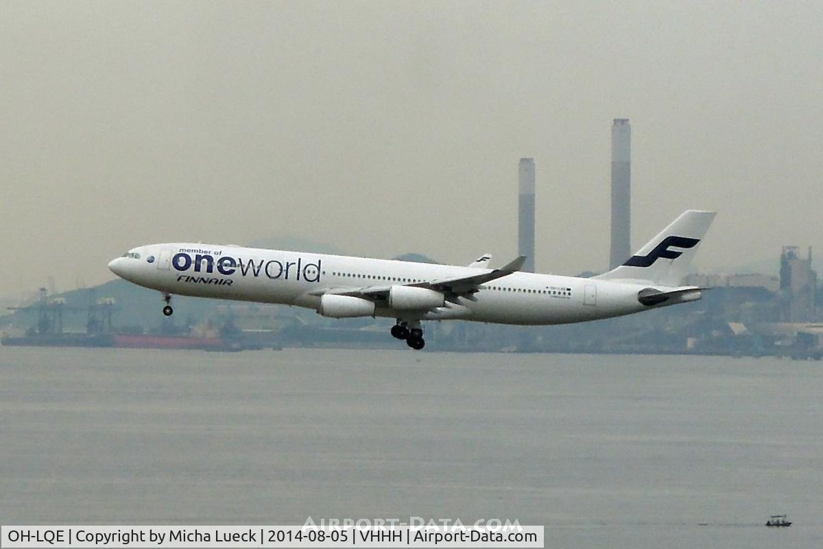 OH-LQE, 2008 Airbus A340-313E C/N 938, At Hong Kong