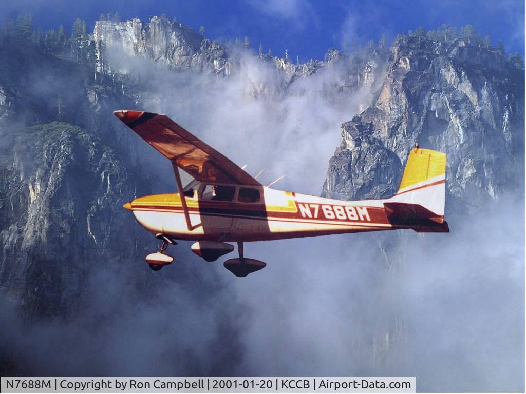 N7688M, 1959 Cessna 175 Skylark C/N 55988, Winter shot infront of Cucamonga Peak, CA
