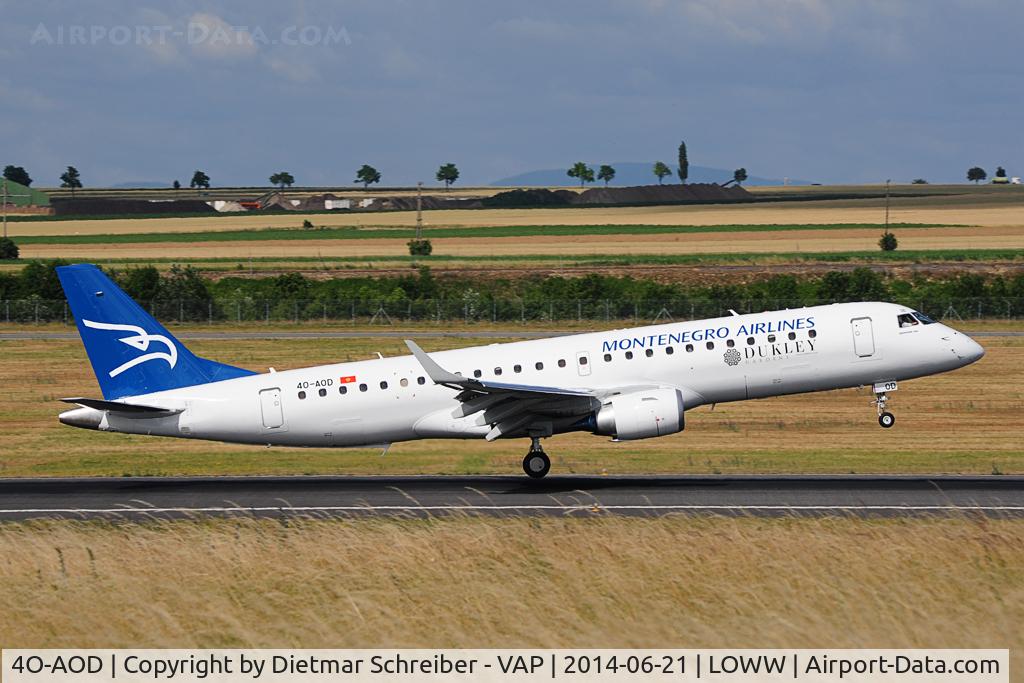 4O-AOD, 2014 Embraer 190LR (ERJ-190-100LR) C/N 19000665, Montenegro Airlines Embraer 190