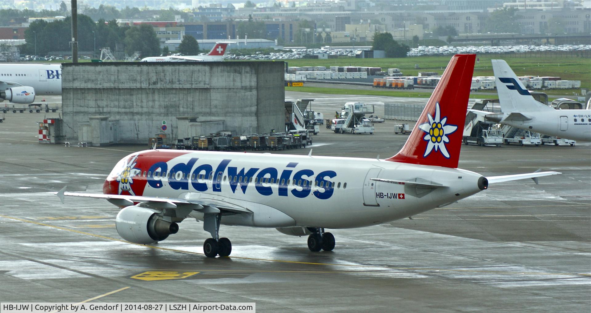 HB-IJW, 2003 Airbus A320-214 C/N 2134, Edelweiss Air, seen here taxiing to the gate at Zürich Kloten(LSZH)
