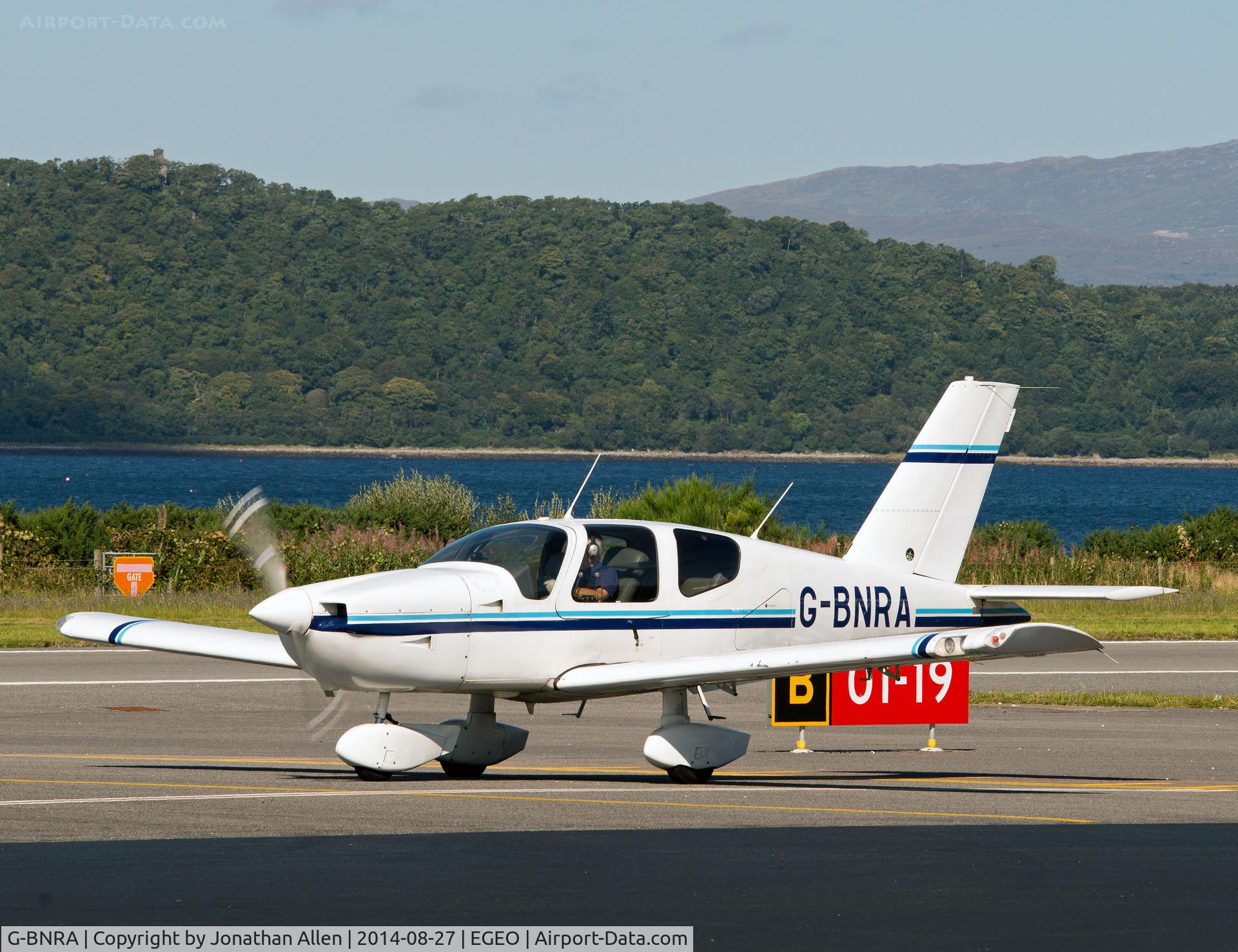 G-BNRA, 1987 Socata TB-10 Tobago C/N 772, Preparing to depart from Oban Airport.