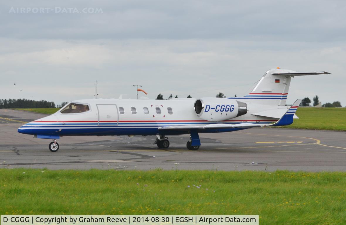 D-CGGG, 2001 Learjet 31A C/N 31A-227, Just landed at Norwich.