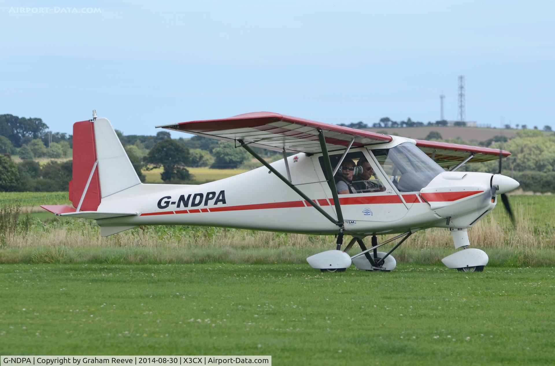G-NDPA, 2003 Comco Ikarus C42 FB UK C/N PFA 322-14056, Just landed at Northrepps.
