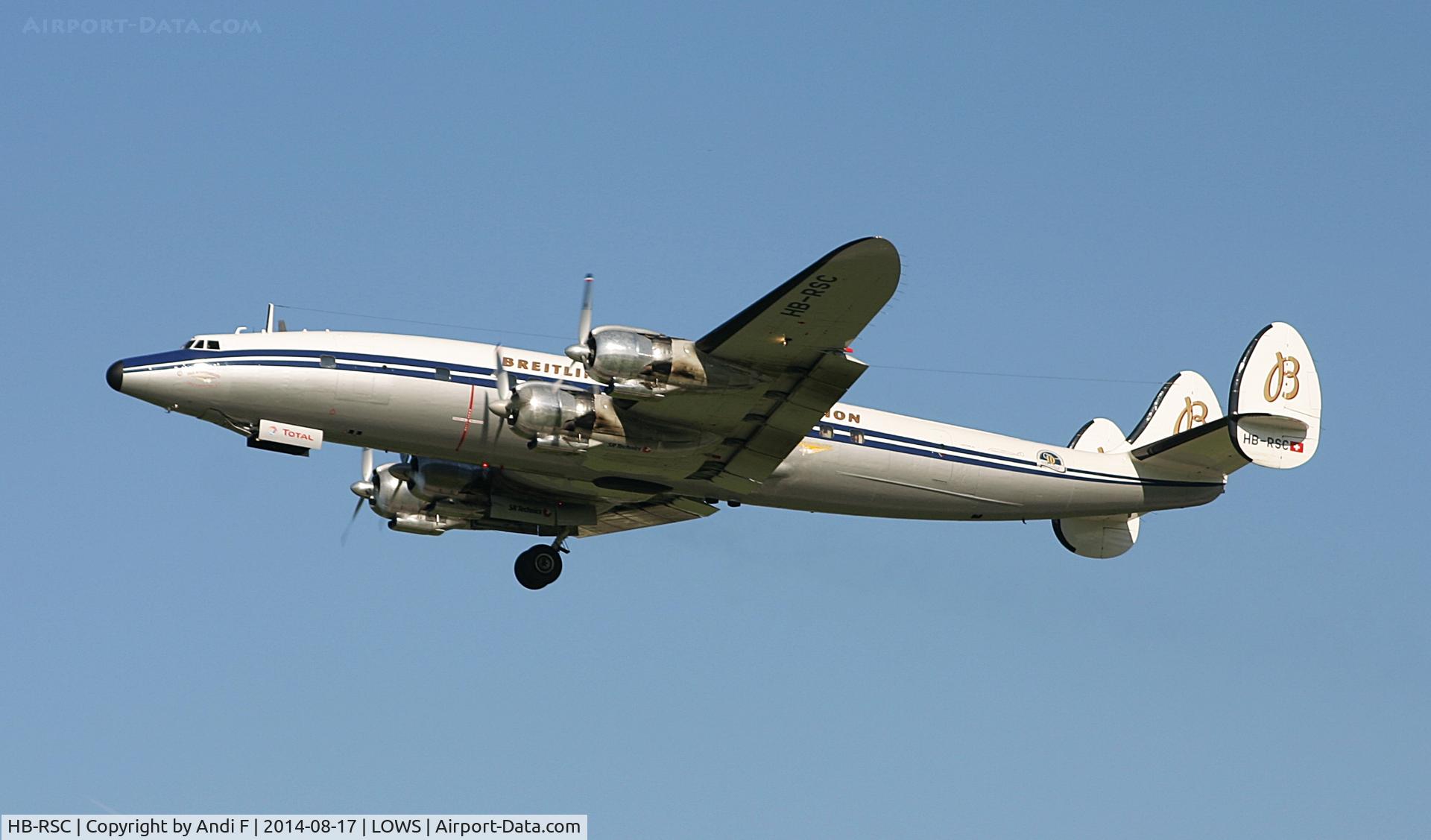 HB-RSC, 1955 Lockheed C-121C Super Constellation (L-1049F) C/N 1049F-4175, Breitling (Super Constellation Flyers) Lockheed L-1049F Super Constellation