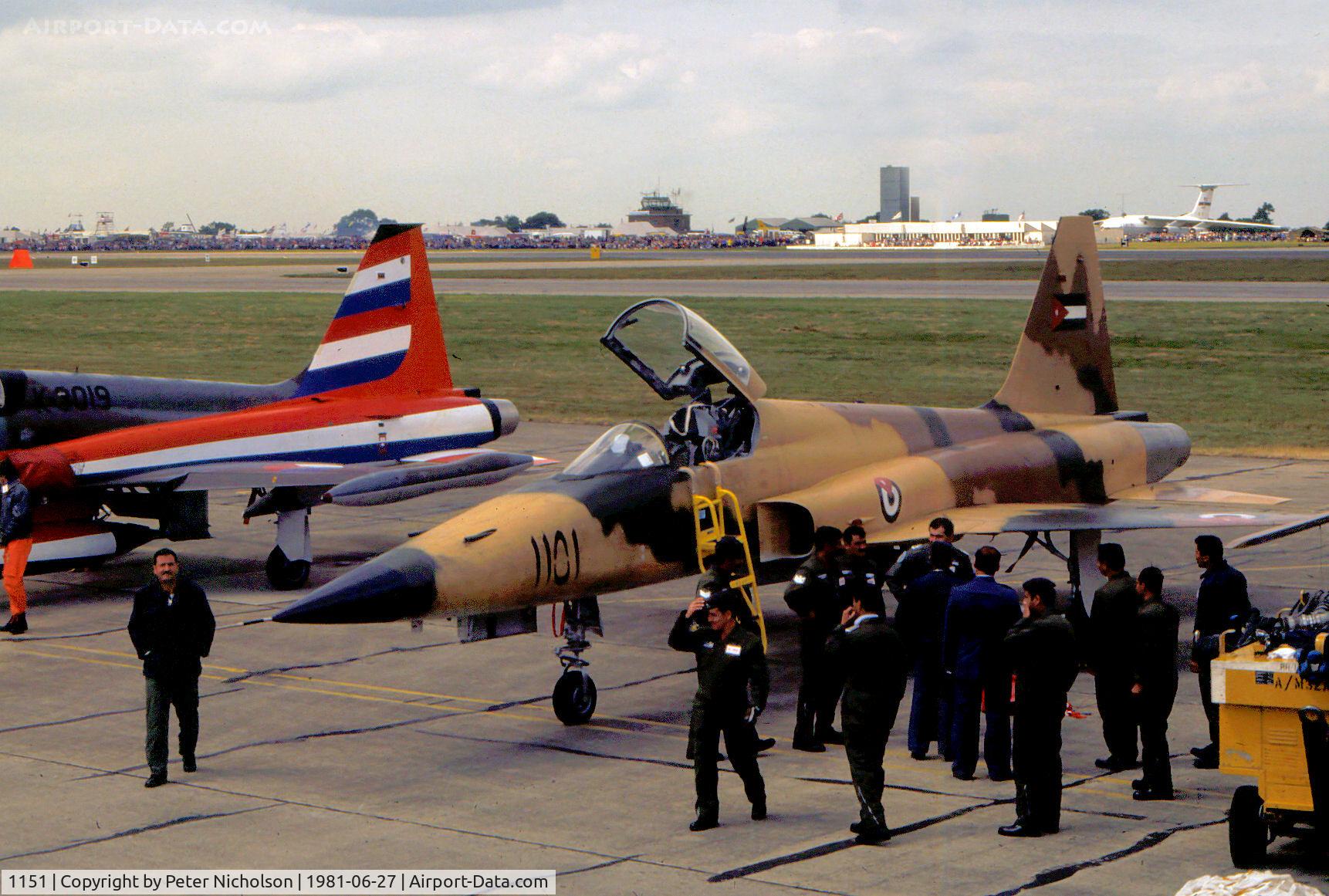 1151, 1978 Northrop F-5E Tiger II C/N R.1379, Royal Jordanian Air Force F-5E Tiger II on display at the 1981 Intn'l Air Tattoo at RAF Greenham Common.