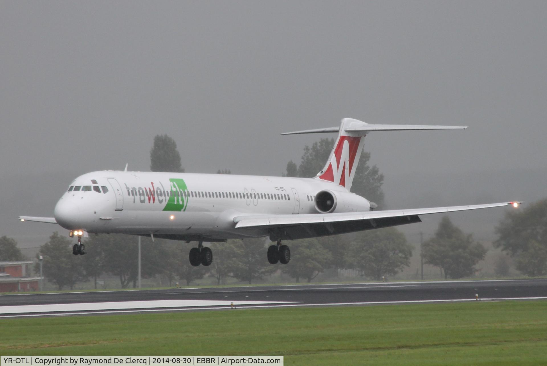 YR-OTL, 1981 McDonnell Douglas MD-82 (DC-9-82) C/N 48079, Landing on 25L Brussels. In the colours of Trawelfly.
Ex YR-MDL.