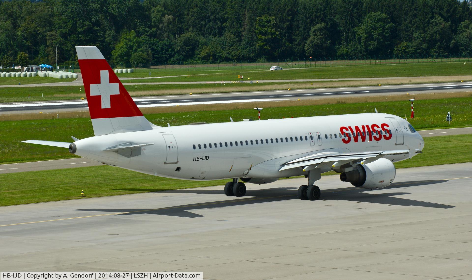 HB-IJD, 1995 Airbus A320-214 C/N 553, Swiss, is here on the taxiway at Zürich-Kloten(LSZH)