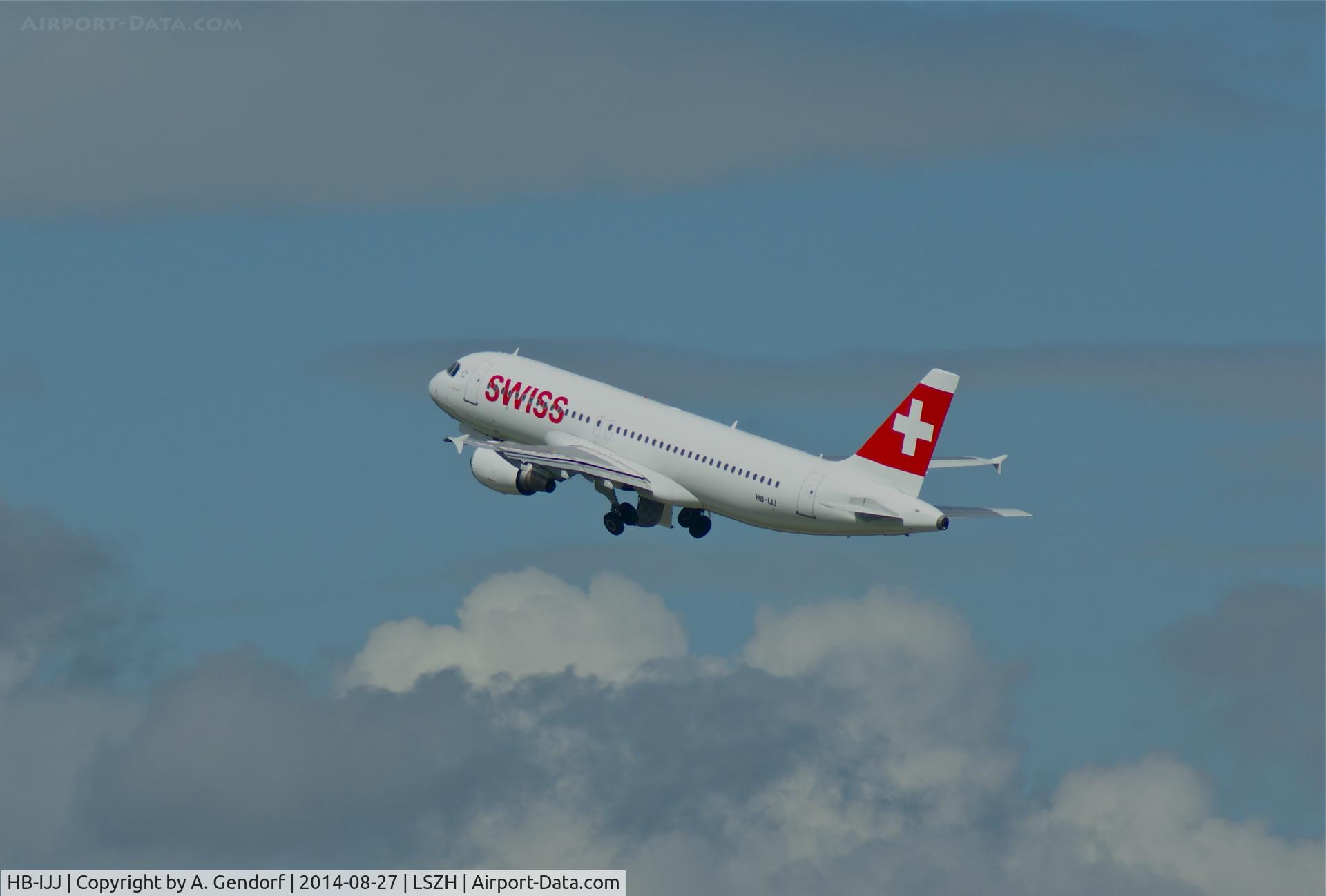 HB-IJJ, 1996 Airbus A320-214 C/N 585, Swiss, is here climbing out after take off RWY 28 at Zürich-Kloten(LSZH)