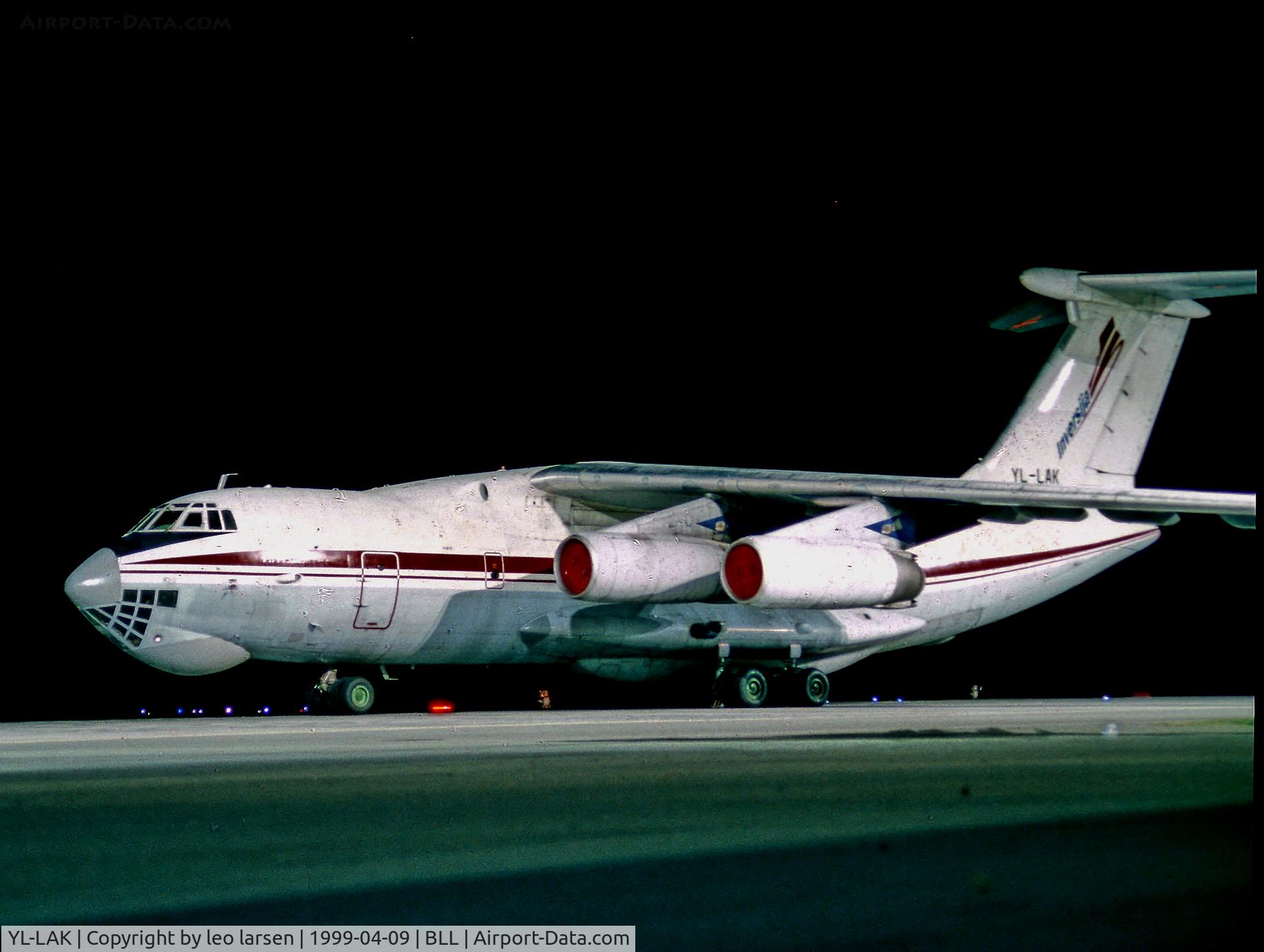 YL-LAK, 1983 Ilyushin Il-76T C/N 0003424707, Billund Denmark 9.4.99