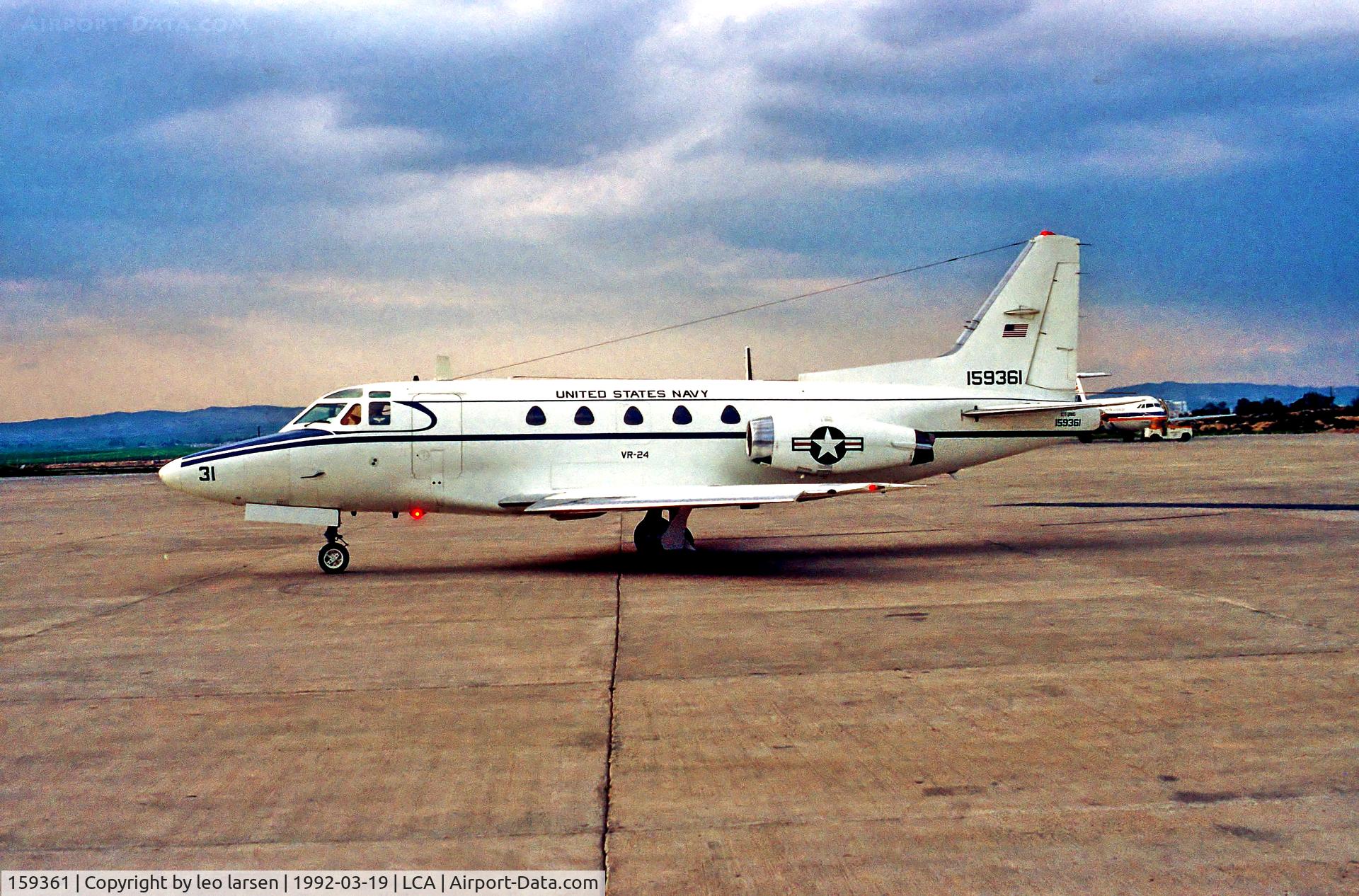 159361, North American Rockwell CT-39G Sabreliner C/N 306-65, Larnaca Cyprus 19.3.92