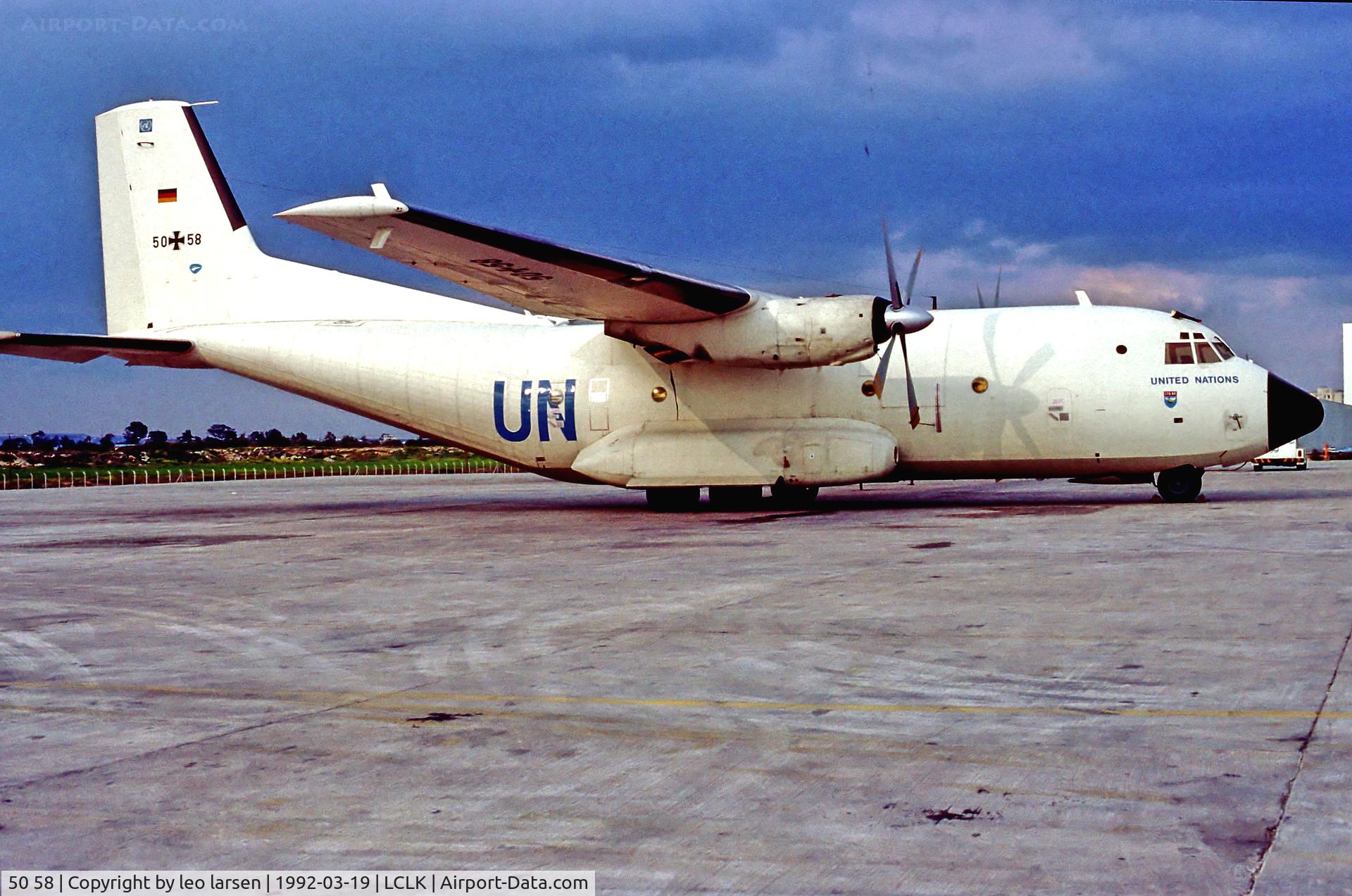 50 58, Transall C-160D C/N D80, Larnaca Cyprus 19.3.92