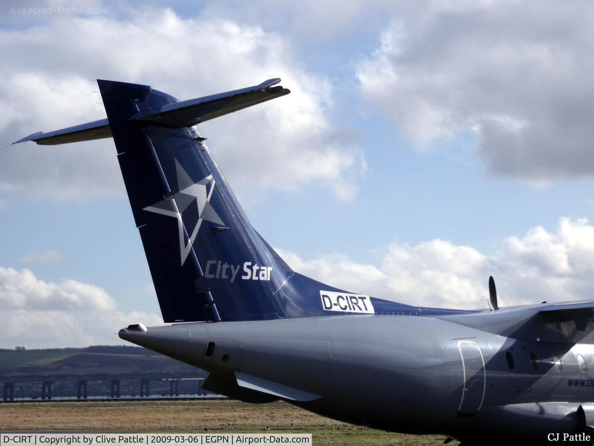 D-CIRT, 1995 Dornier 328-110 C/N 3043, Tail detail of D-CIRT at Dundee Riverside in March 2009