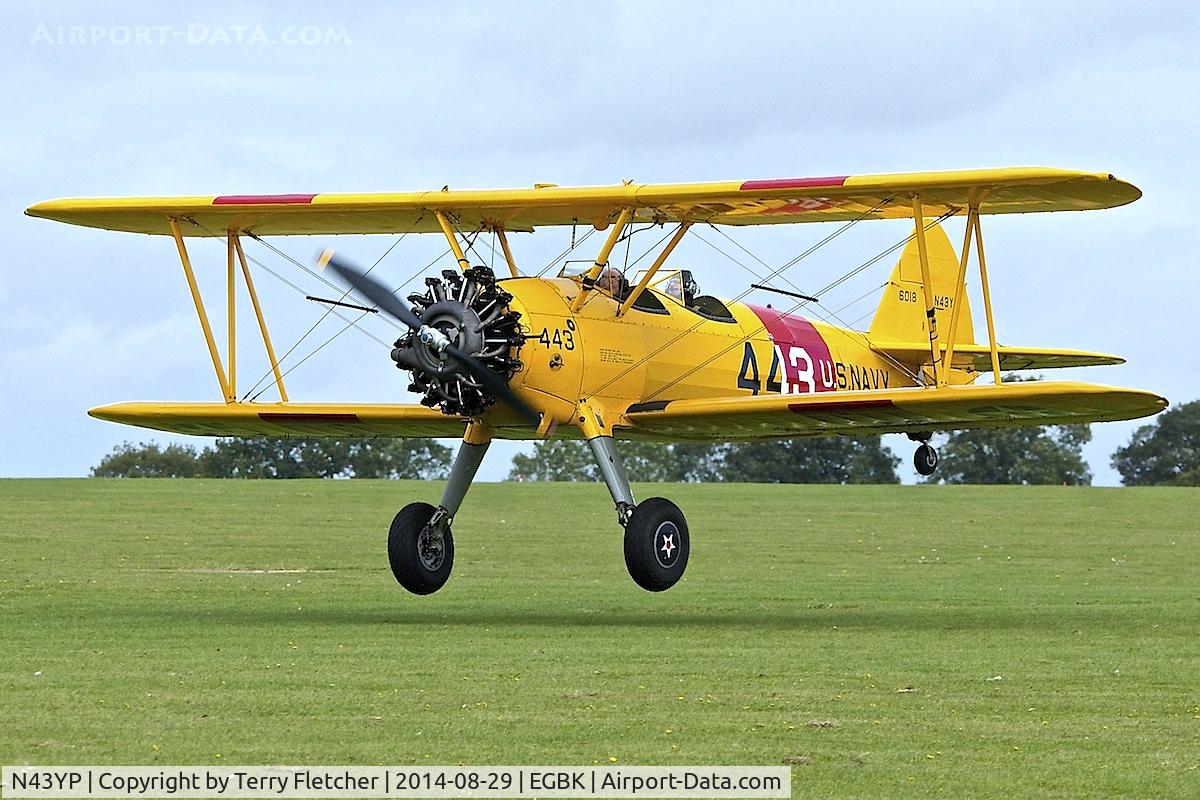 N43YP, 1942 Boeing E75 C/N 75-6018, At 2014 LAA Rally at Sywell