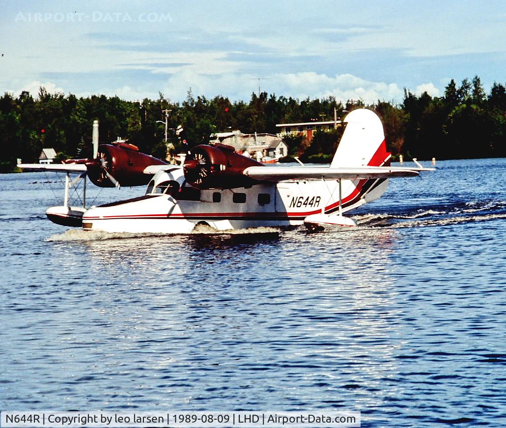 N644R, 1945 Grumman G-21A Goose C/N B-130, Lake Hood Anchorage 9.8.89