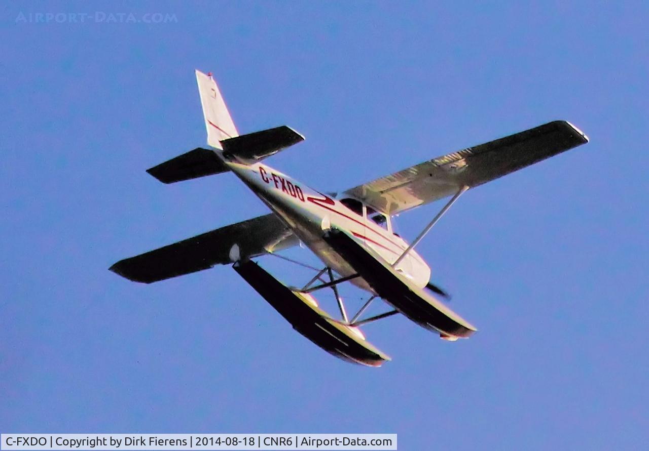 C-FXDO, 1968 Cessna 172I C/N 17256776, Flying over Carleton Place heading for Mississippi Lake for a landing.