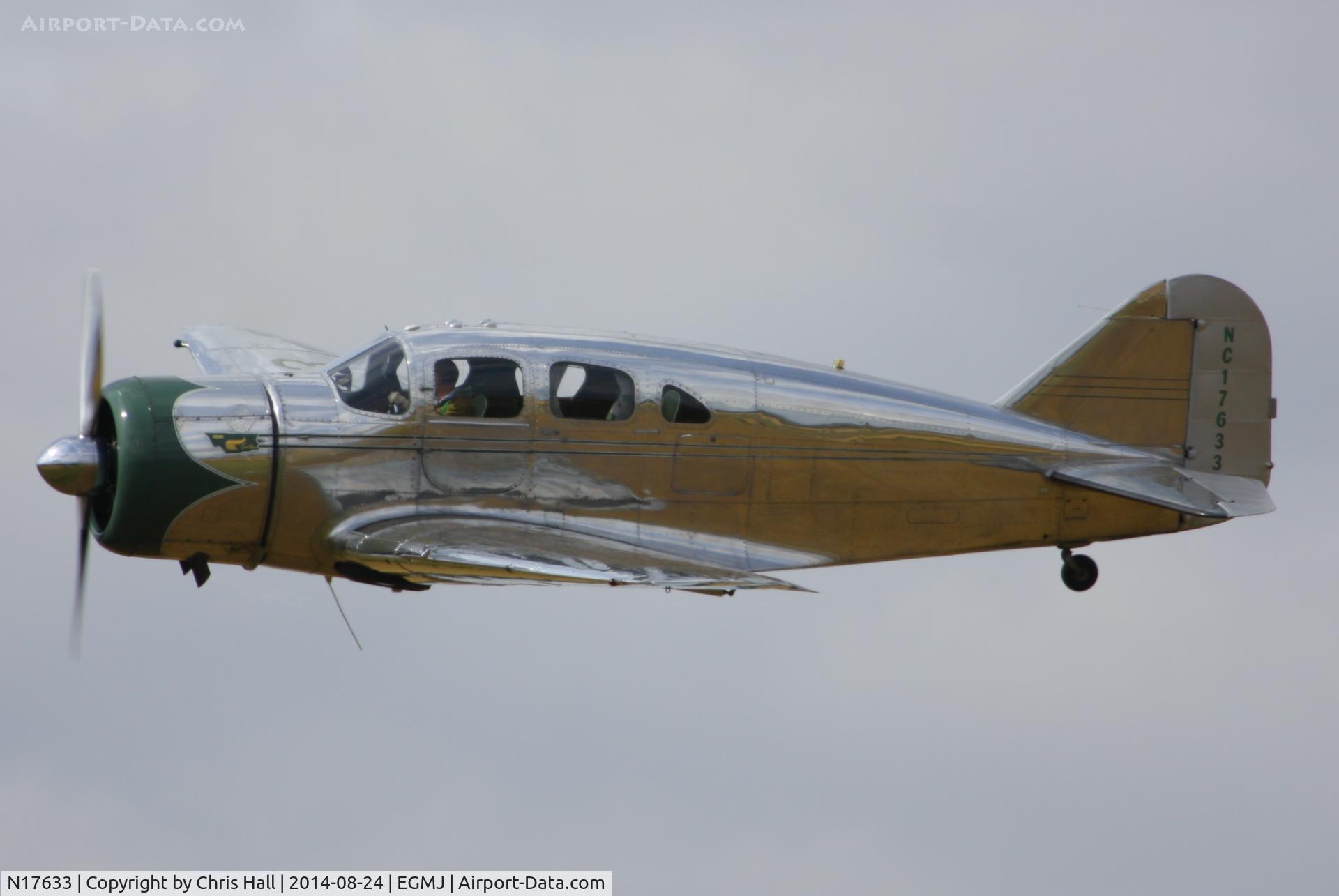 N17633, 1939 Spartan 7W Executive C/N 21, at the Little Gransden Airshow 2014