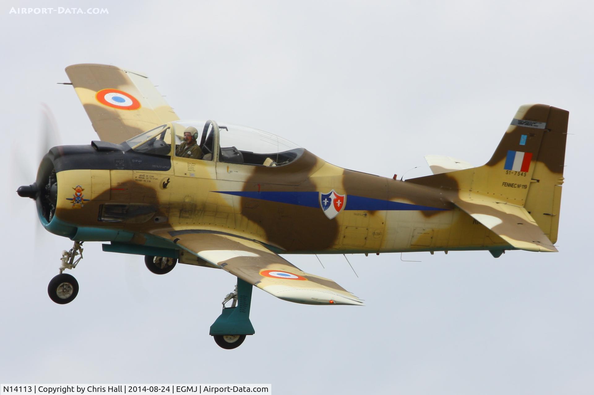 N14113, 1951 North American T-28A Fennec C/N 81-1, at the Little Gransden Airshow 2014