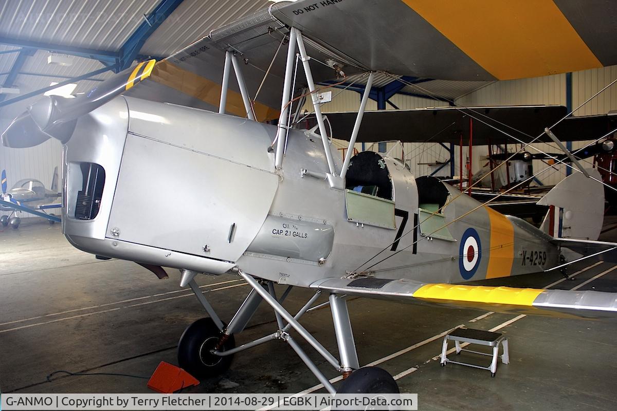 G-ANMO, 1935 De Havilland DH-82A Tiger Moth II C/N 3255, Hangared at Sywell