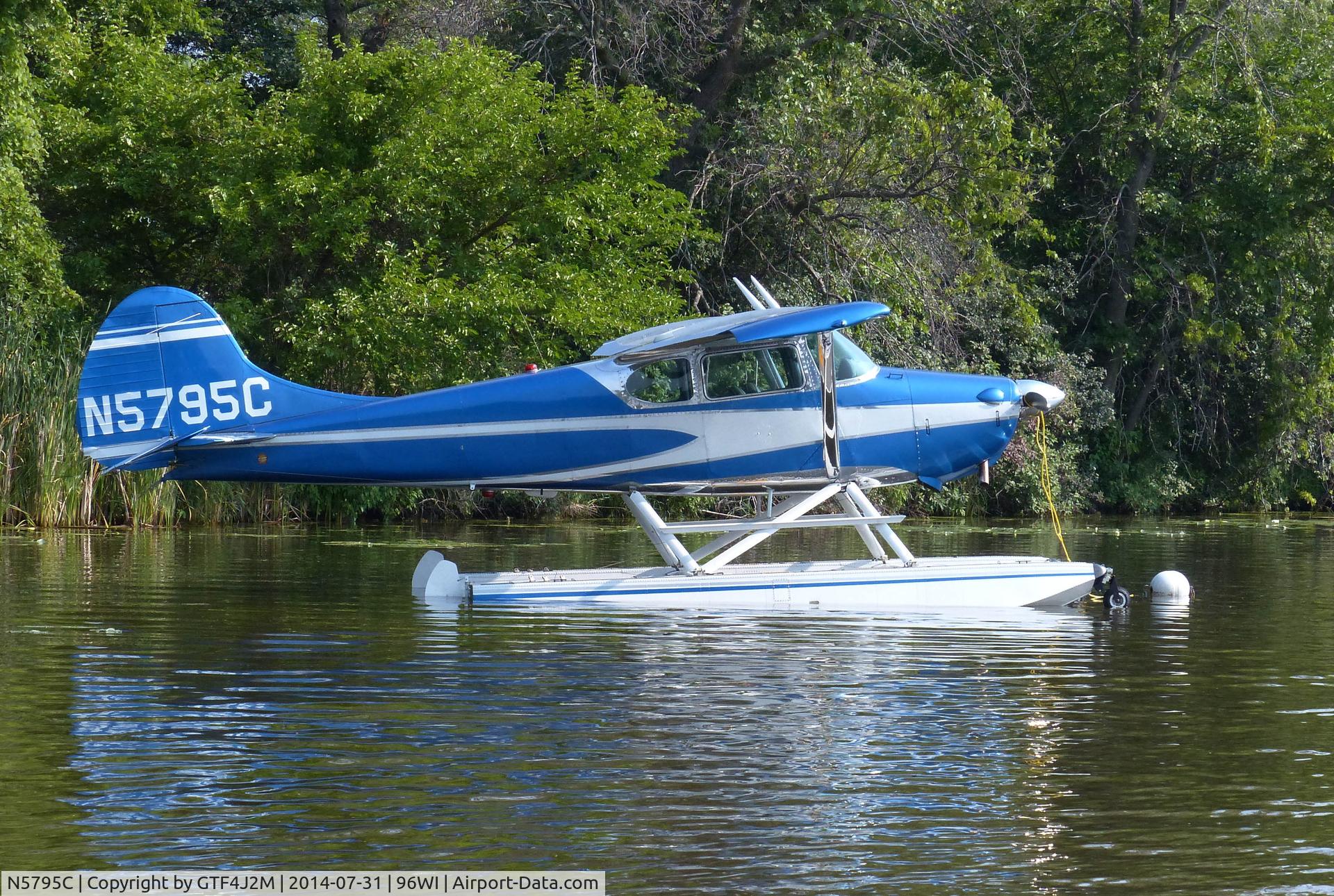 N5795C, 1950 Cessna 170A C/N 19839, N5795C at Lake Winnebago, AirVenture 2014
