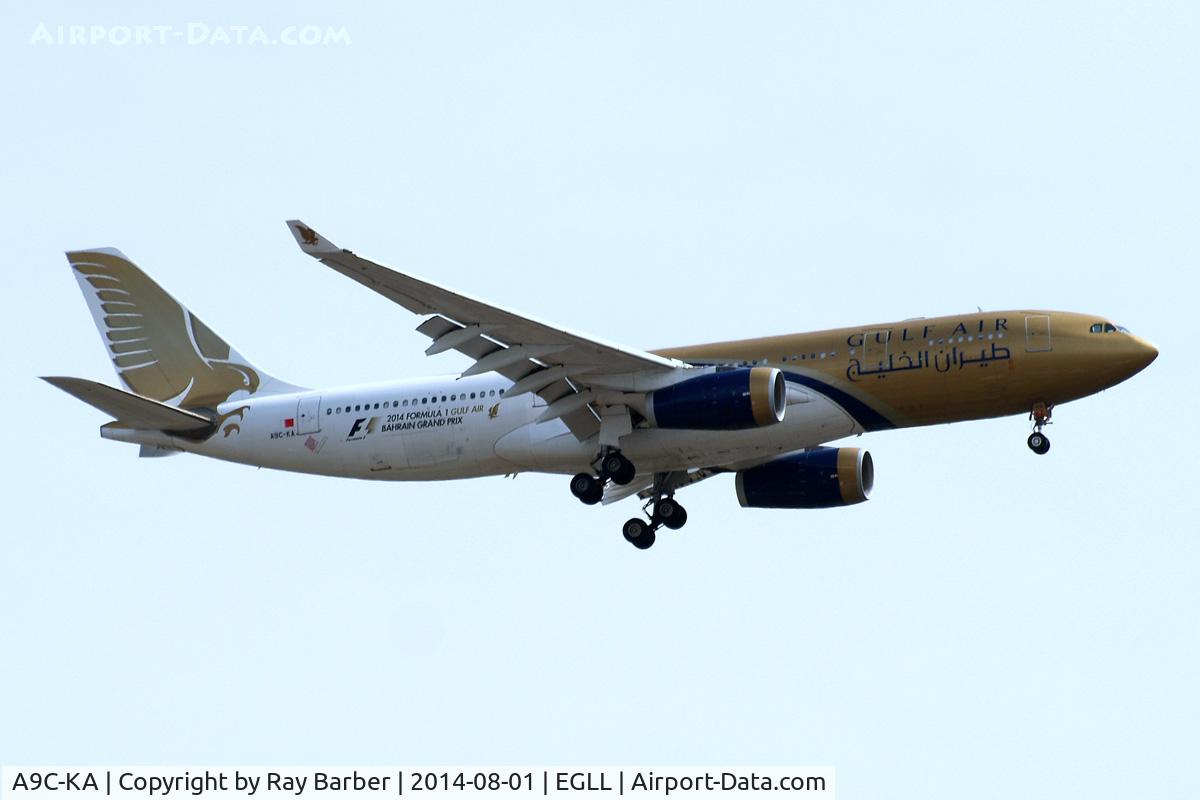 A9C-KA, 1999 Airbus A330-243 C/N 276, Airbus A330-243 [276] (Gulf Air) Home~G 01/08/2014. On approach 27L. Now with 