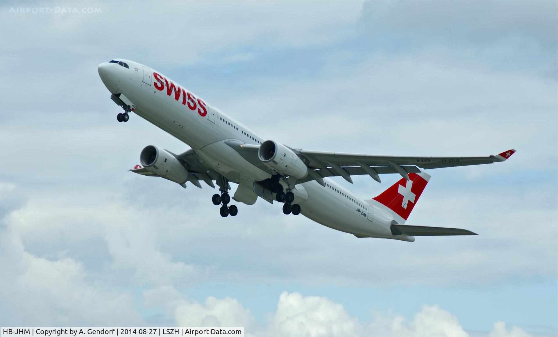 HB-JHM, 2012 Airbus A330-343X C/N 1355, Swiss, here after take off at Zürich-Kloten(LSZH)