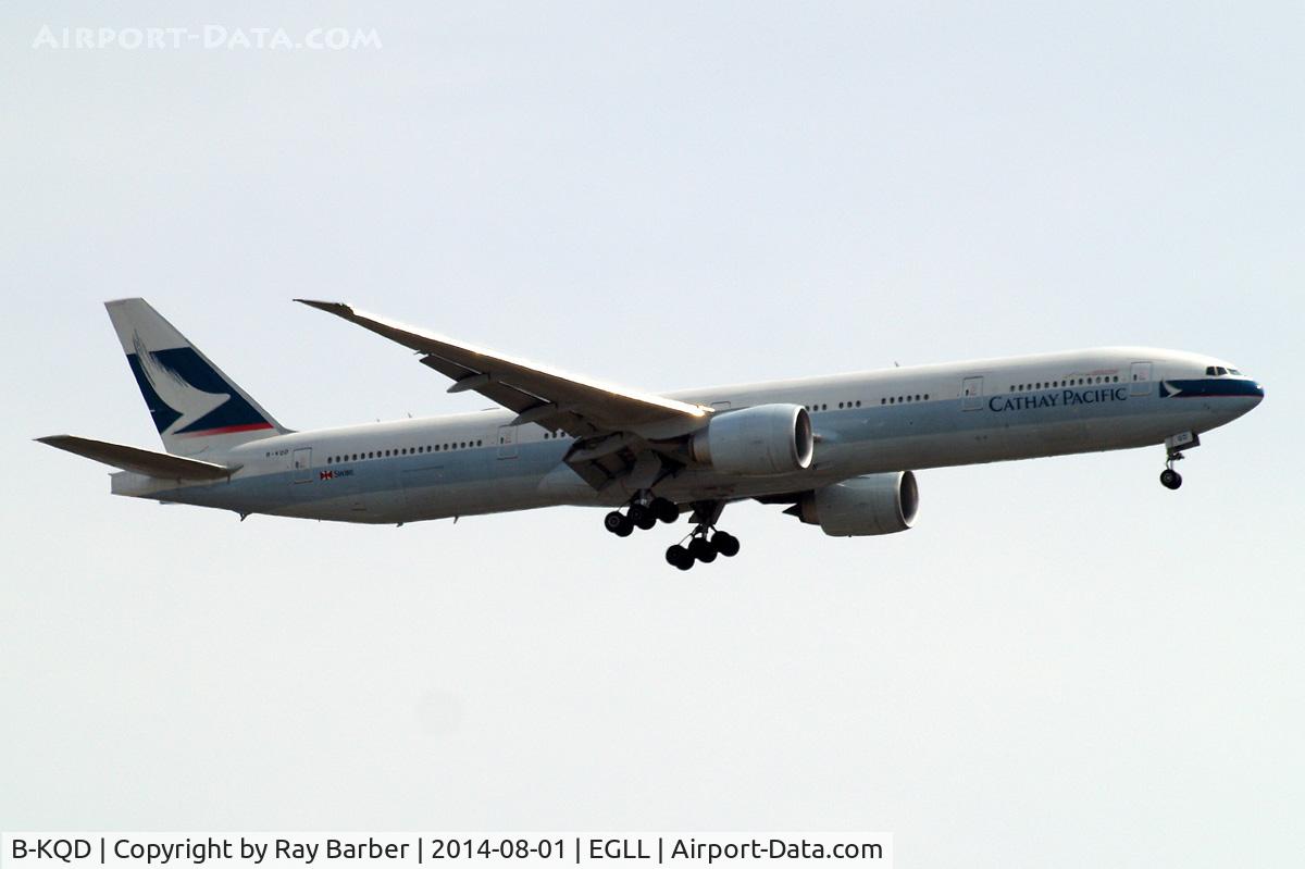 B-KQD, 2012 Boeing 777-367/ER C/N 39237, Boeing 777-367ER [39237] (Cathay Pacific Airways) Home~G 01/08/2014. On approach 27L.