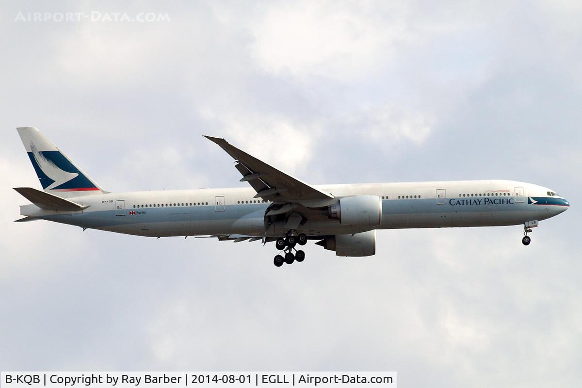 B-KQB, 2012 Boeing 777-367/ER C/N 39235, Boeing 777-367ER [39235] (Cathay Pacific Airways) Home~G 01/08/2014. On approach 27L.