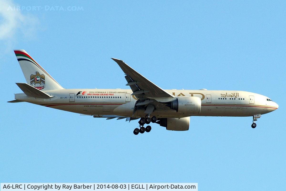 A6-LRC, 2007 Boeing 777-237/LR C/N 36302, Boeing 777-237LR [36302] (Etihad Airways) Home~G 03/08/2014