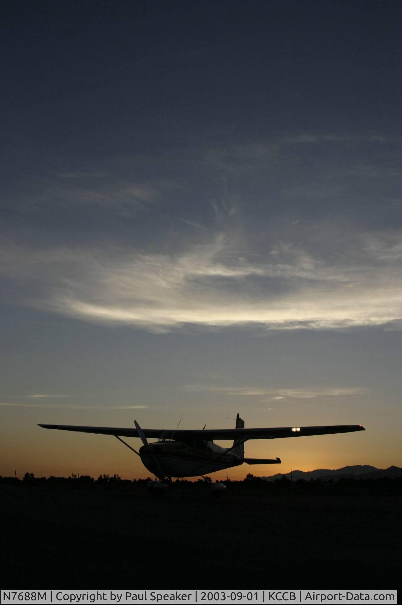 N7688M, 1959 Cessna 175 Skylark C/N 55988, Sunset a Cable Airport CA (KCCB)