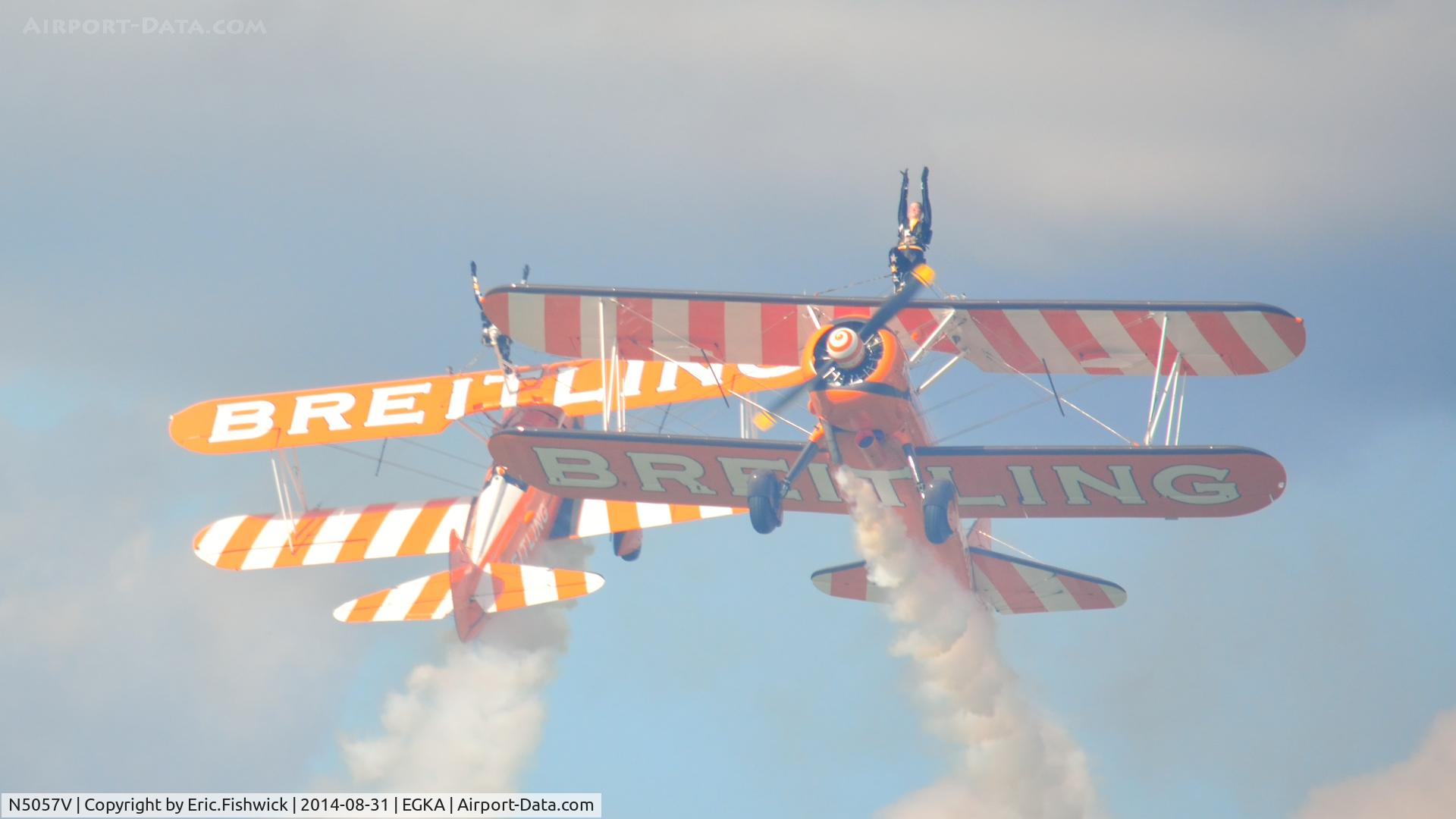 N5057V, 1942 Boeing A75N1(PT17) C/N 75-5598, The Breitling Team in action at the superb 25th Anniversary RAFA Shoreham Airshow.