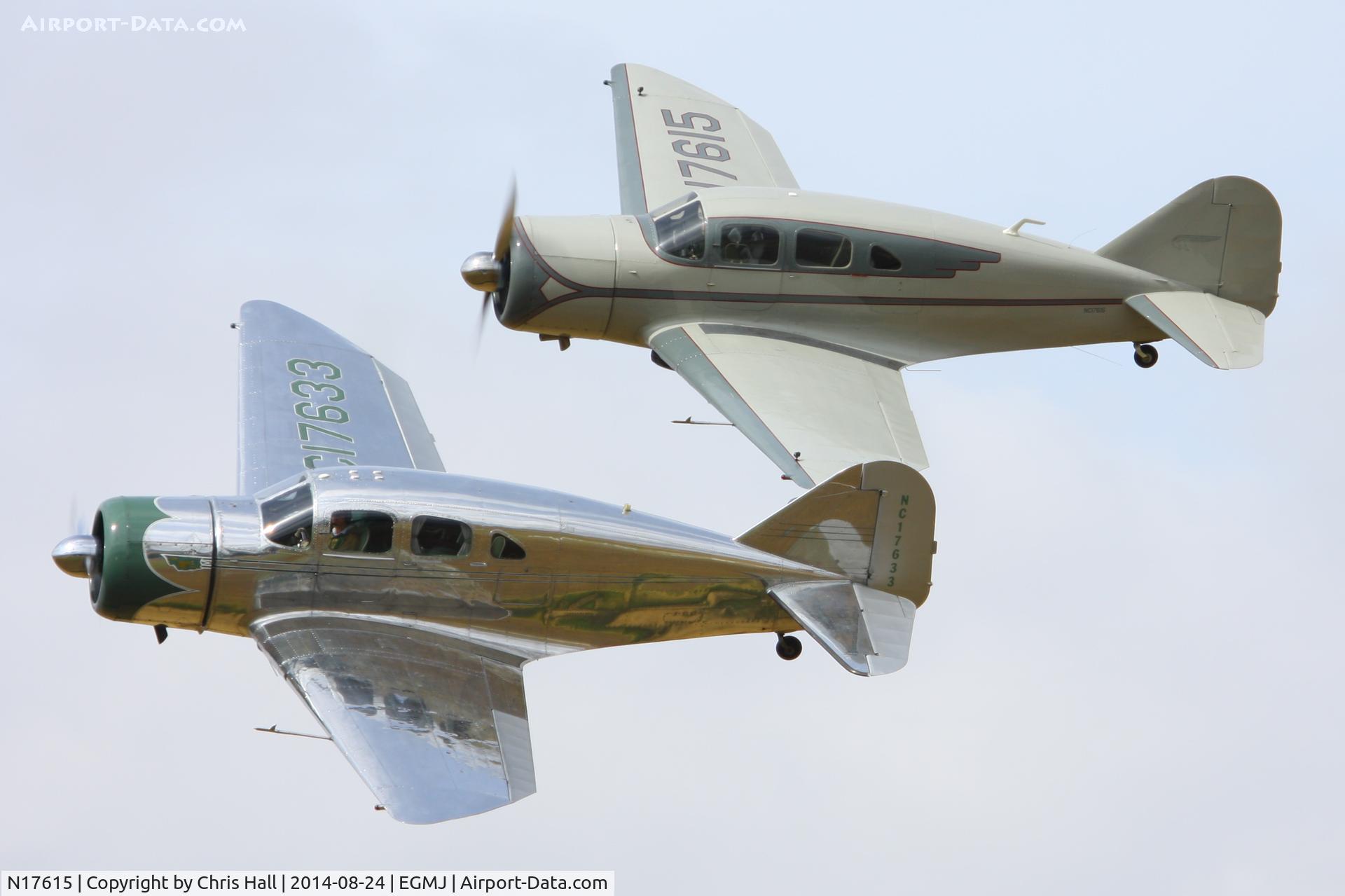 N17615, 1938 Spartan 7W Executive C/N 14, information with N17633 at the Little Gransden Airshow 2014