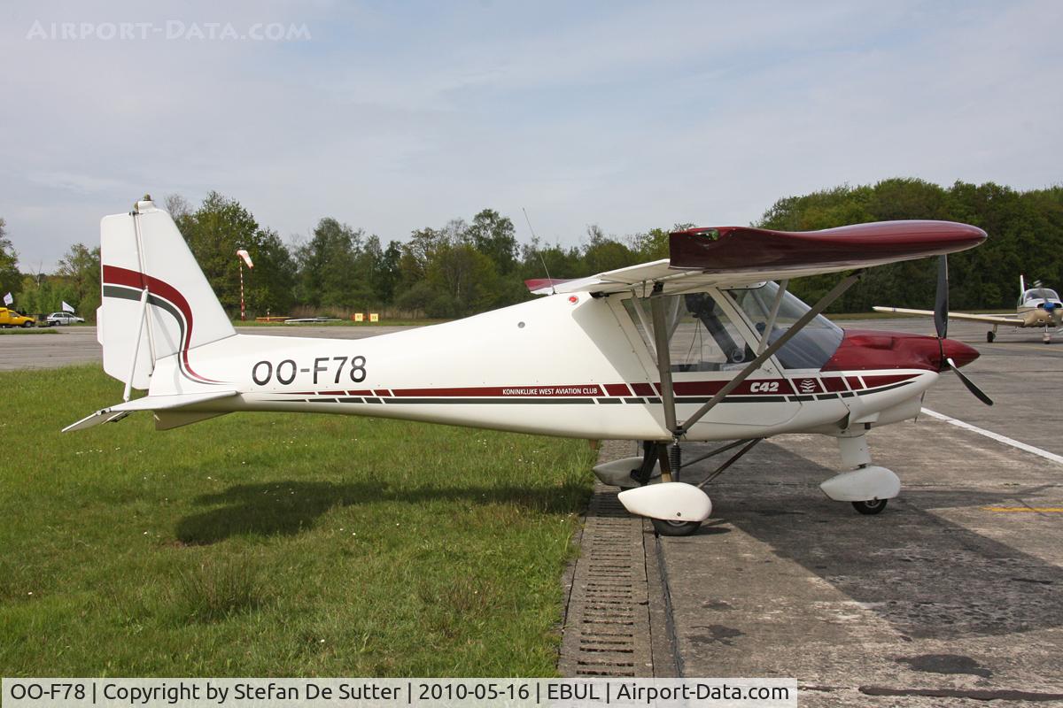 OO-F78, 2008 Comco Ikarus C42 C/N 0802-6942, Parked at Vliegclub Ursel.