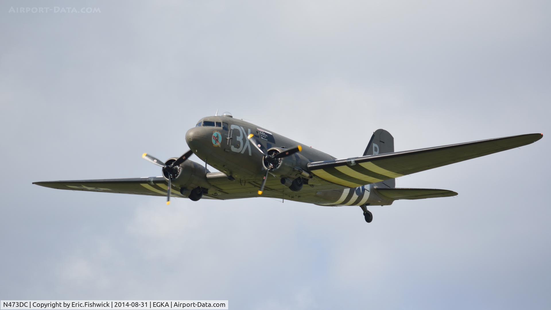 N473DC, 1942 Douglas DC3C (C-47A) C/N 19345, 43. N473DC in display mode at the superb 25th Anniversary RAFA Shoreham Airshow.