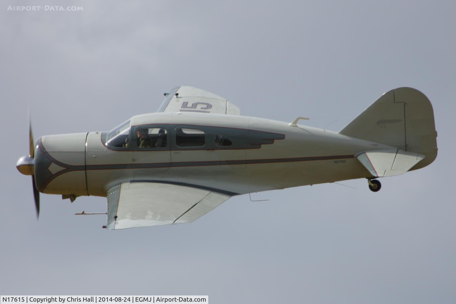 N17615, 1938 Spartan 7W Executive C/N 14, at the Little Gransden Airshow 2014