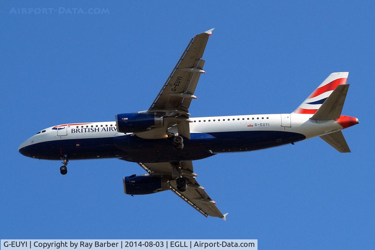 G-EUYI, 2010 Airbus A320-232 C/N 4306, Airbus A320-232 [4306] (British Airways) Home~G 03/08/2014. On approach 27R.