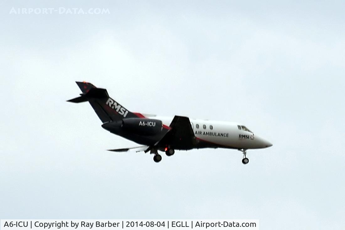 A6-ICU, 2001 Raytheon Hawker 800XP C/N 258521, Hawker-Siddeley 125/800XP [258521] (Mid East Jet) Home~G 04/08/2014. On approach 27L.