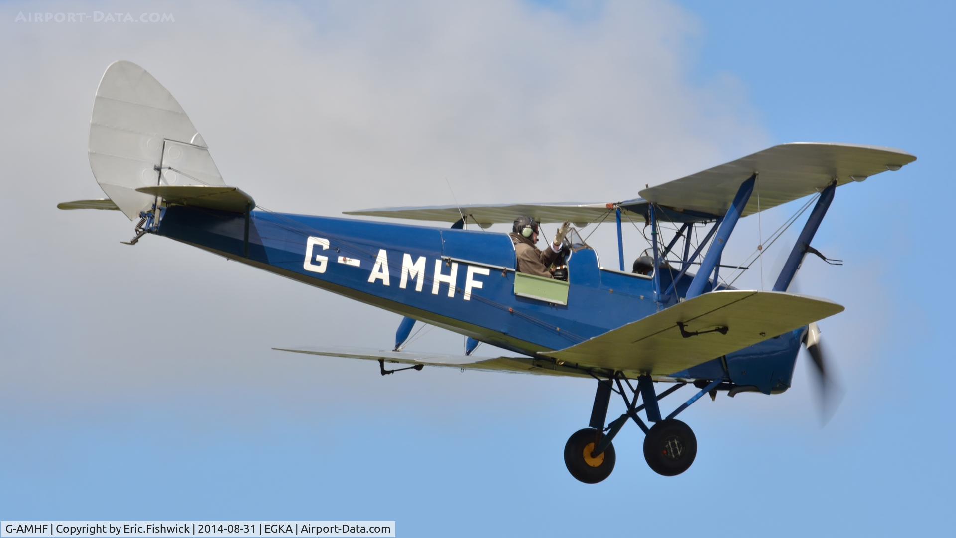 G-AMHF, 1940 De Havilland DH-82A Tiger Moth II C/N 83026, 42. G-AMHF in display mode at the superb 25th Anniversary RAFA Shoreham Airshow.