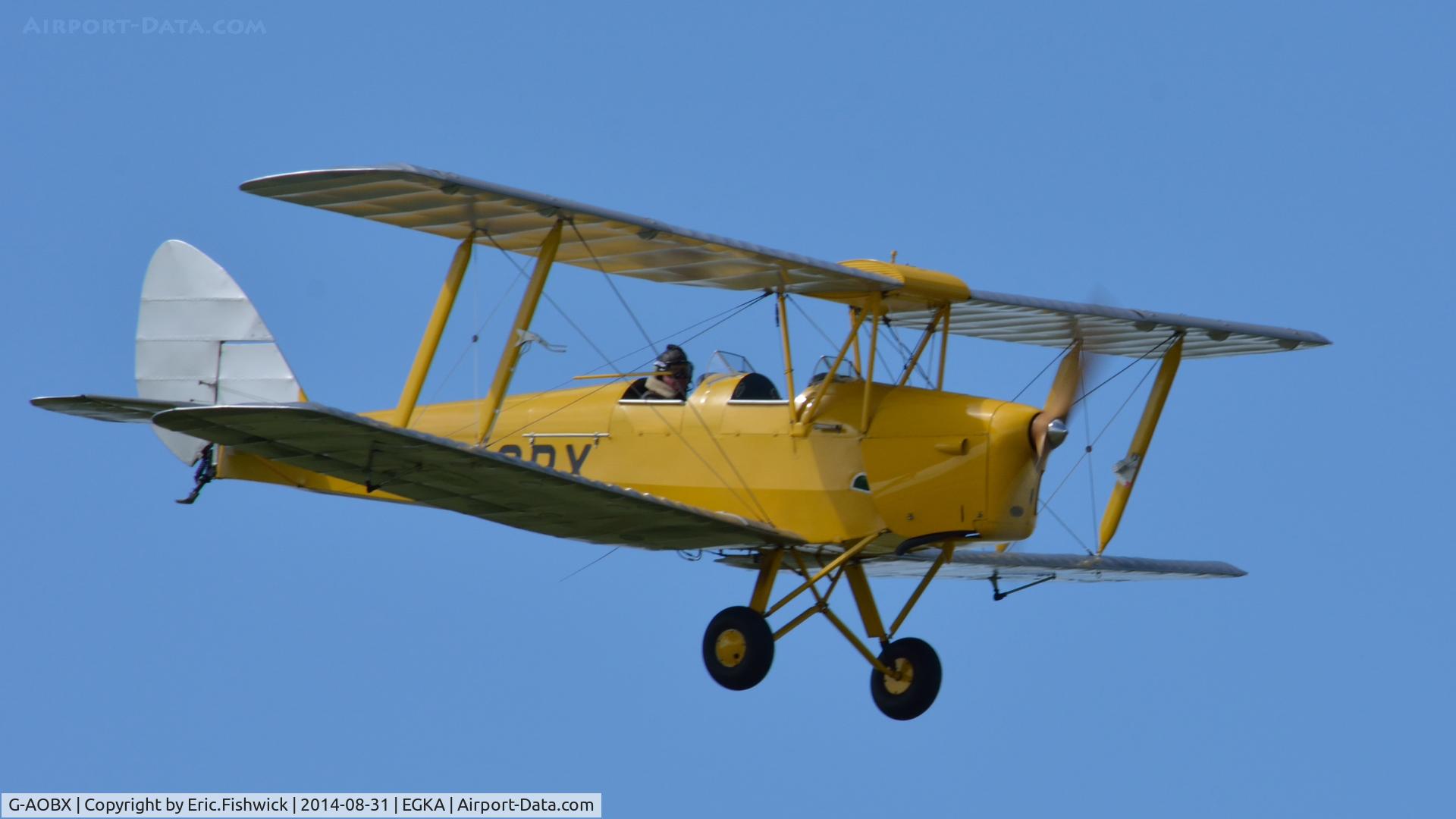 G-AOBX, 1940 De Havilland DH-82A Tiger Moth II C/N 83653, 43. G-AOBX in display mode at the superb 25th Anniversary RAFA Shoreham Airshow.