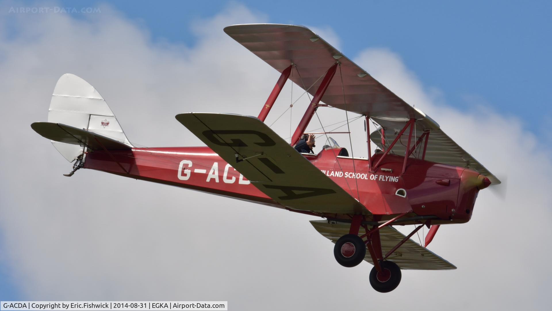 G-ACDA, 1934 De Havilland DH-82A Tiger Moth II C/N 3175, 43. G-ACDA in display mode at the superb 25th Anniversary RAFA Shoreham Airshow.