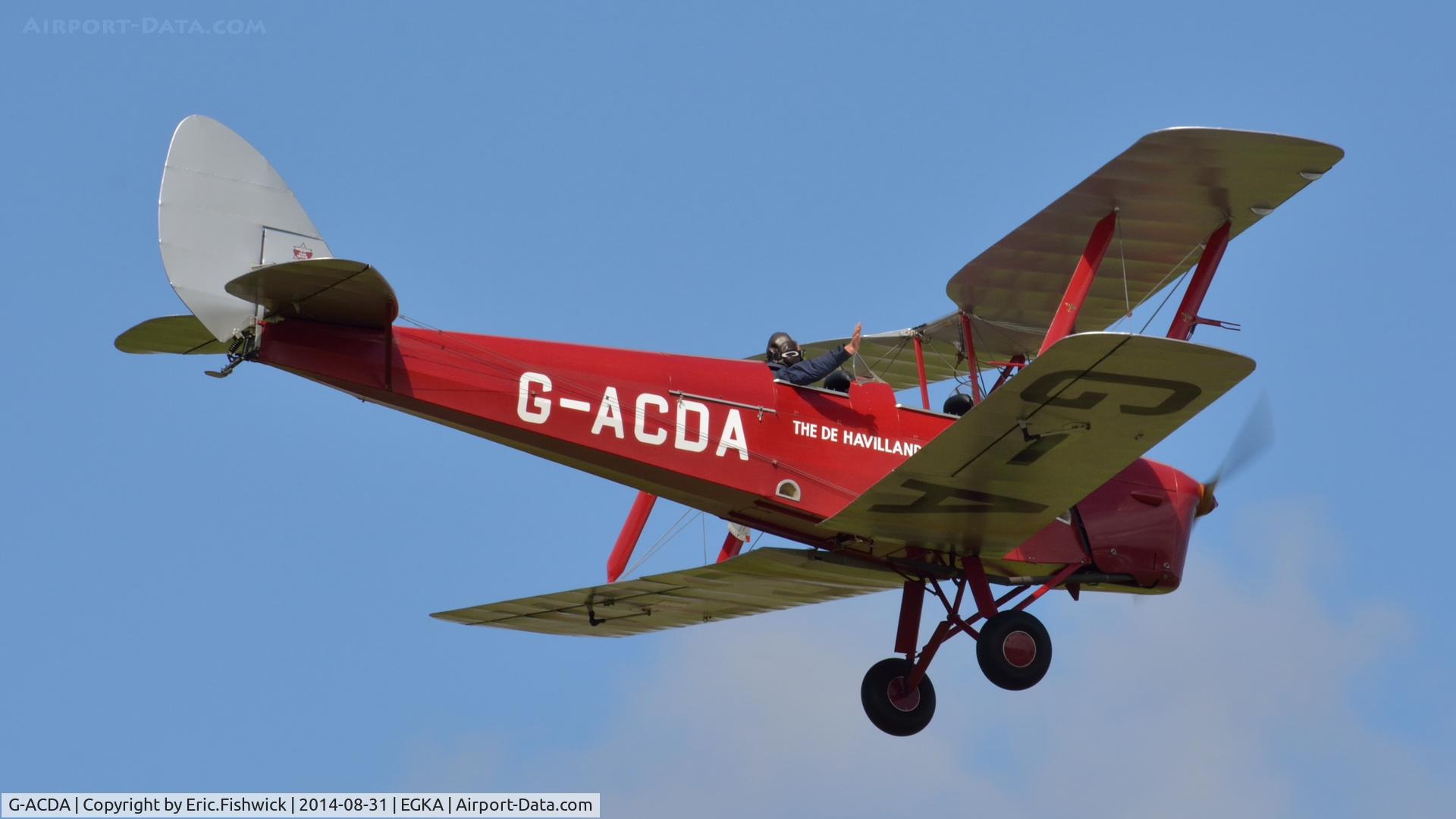 G-ACDA, 1934 De Havilland DH-82A Tiger Moth II C/N 3175, 42. G-ACDA in display mode at the superb 25th Anniversary RAFA Shoreham Airshow.